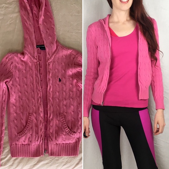 Ralph Lauren Tops - RALPH LAUREN SPORT SWEATER HOODIE PINK SMALL ROSA